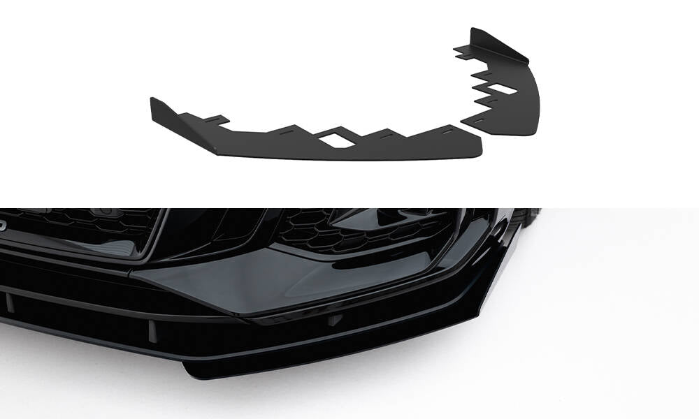 Maxton Design Front Stoßstange Flaps passend für Flaps Audi RS5 Coupe / Sportback F5 schwarz Hochglanz