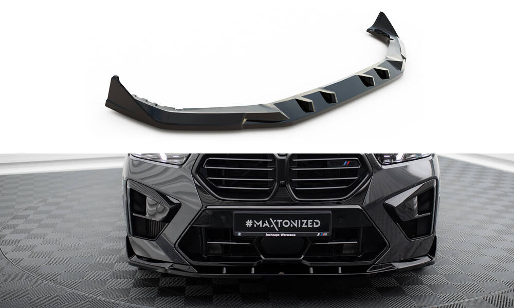 Maxton Design Street+ Spoilerlippe Front Ansatz V.2 passend für BMW X5 M F95 Facelift schwarz Hochglanz