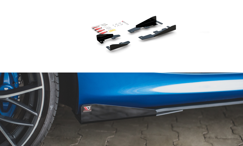 Maxton Design Seitenschweller Flaps passend für BMW 1er F21 M135i / M140i / M-Paket schwarz Hochglanz