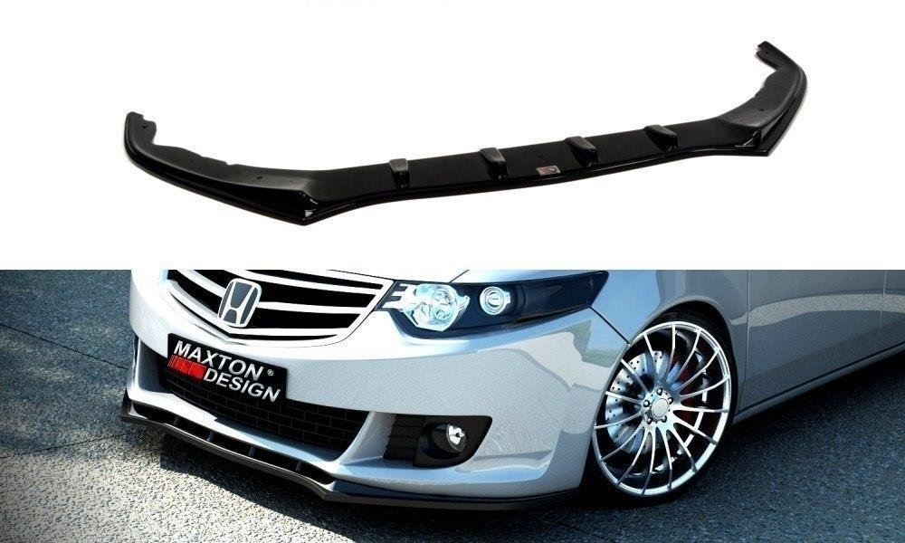 Maxton Design Street+ Spoilerlippe Front Ansatz passend für HONDA ACCORD MK 8 VORFACELIFT schwarz Hochglanz
