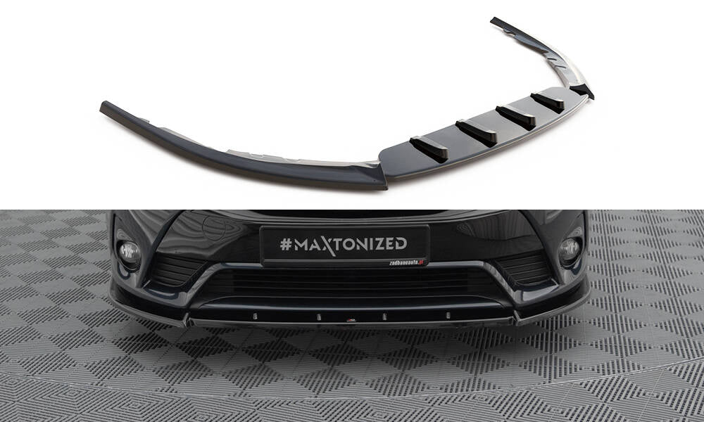 Maxton Design Street+ Spoilerlippe Front Ansatz V.1 passend für Toyota Avensis Mk3 Facelift schwarz Hochglanz