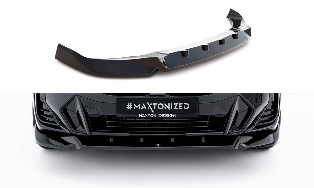 Maxton Design Street+ Spoilerlippe Front Ansatz V.2 passend für BMW X4 M-Paket G02 Facelift schwarz Hochglanz