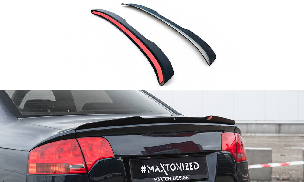 Maxton Design Spoiler CAP passend für Audi RS4 Limousine B7 schwarz Hochglanz