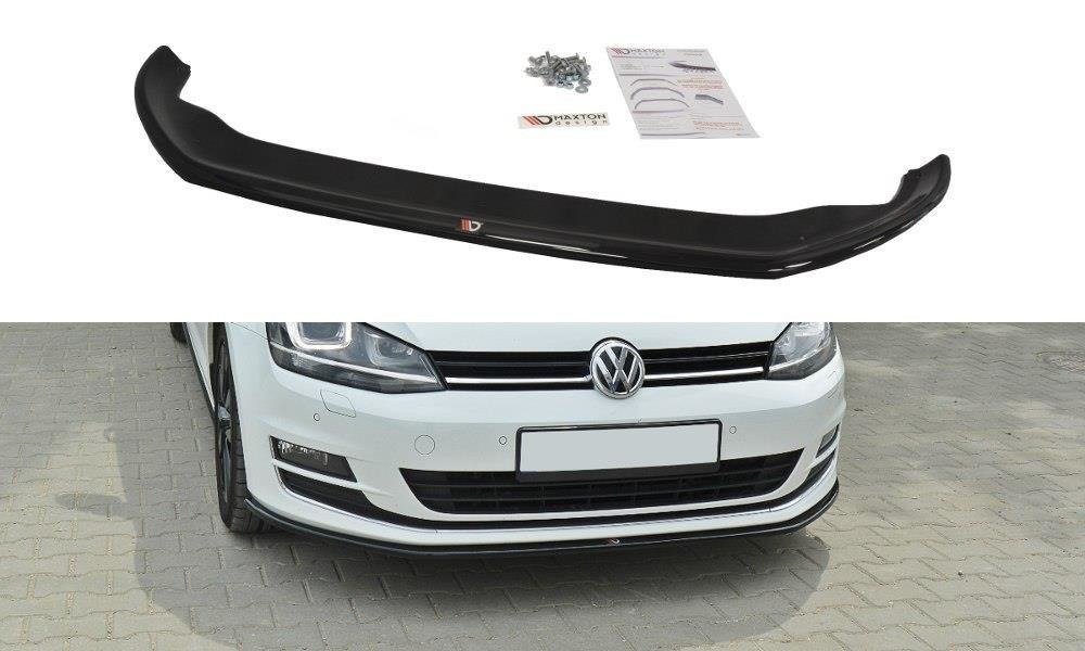 Maxton Design Street+ Spoilerlippe Front Ansatz passend für VW Golf Mk7 schwarz Hochglanz