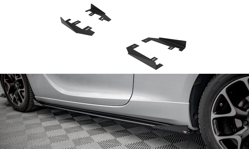 Maxton Design Seitenschweller Flaps passend für Opel Astra GTC OPC-Line J schwarz Hochglanz