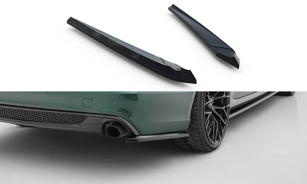 Maxton Design Heck Ansatz Flaps Diffusor V.2 passend für Audi A6 S-line Avant C7 schwarz Hochglanz