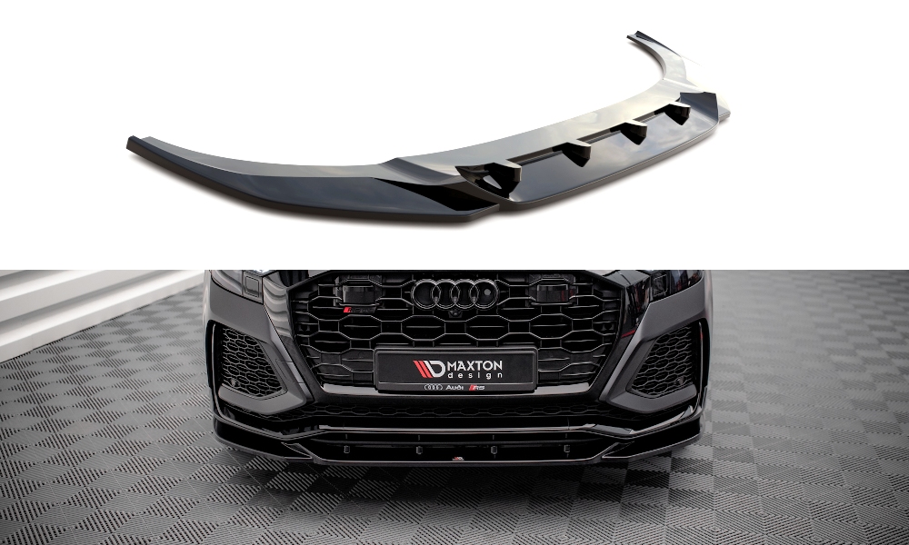 Maxton Design Street+ Spoilerlippe Front Ansatz V.2 passend für Audi RSQ8 Mk1 schwarz Hochglanz