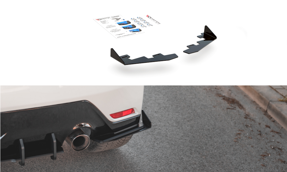 Maxton Design Hintere Seiten Flaps passend für Toyota GR Yaris Mk4 schwarz Hochglanz