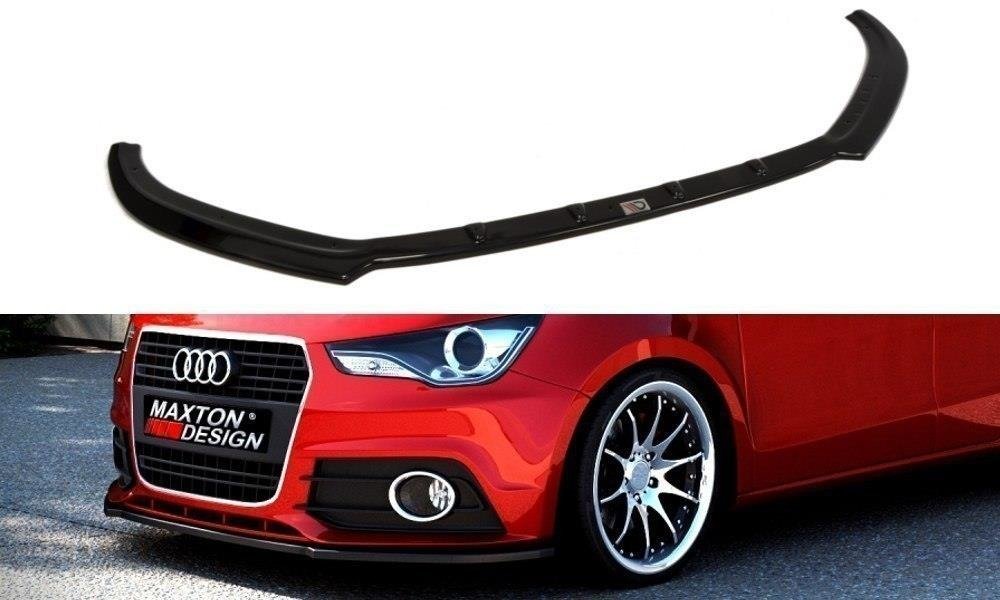 Maxton Design Street+ Spoilerlippe Front Ansatz passend für Audi A1 8X schwarz Hochglanz