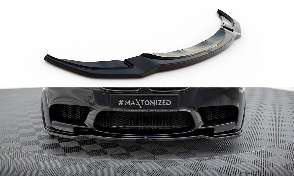 Maxton Design Street+ Spoilerlippe Front Ansatz passend für BMW M5 F10/ F11 schwarz Hochglanz