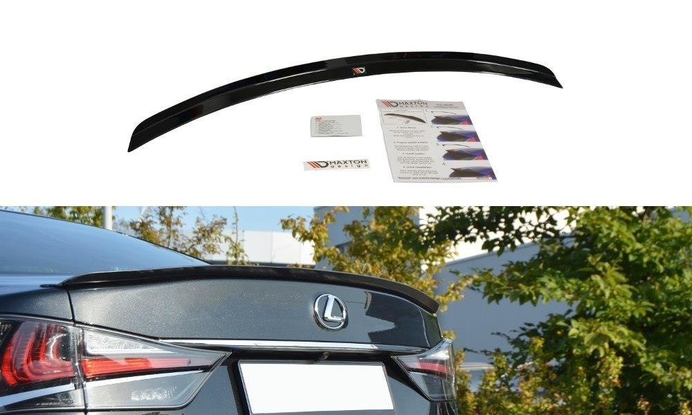 Maxton Design Spoiler CAP passend für Lexus GS Mk4 Facelift T schwarz Hochglanz