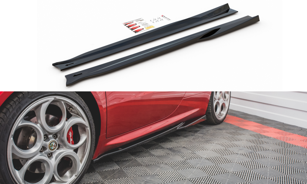 Maxton Design Street+ Seitenschweller Leisten passend für Alfa Romeo 4C schwarz Hochglanz
