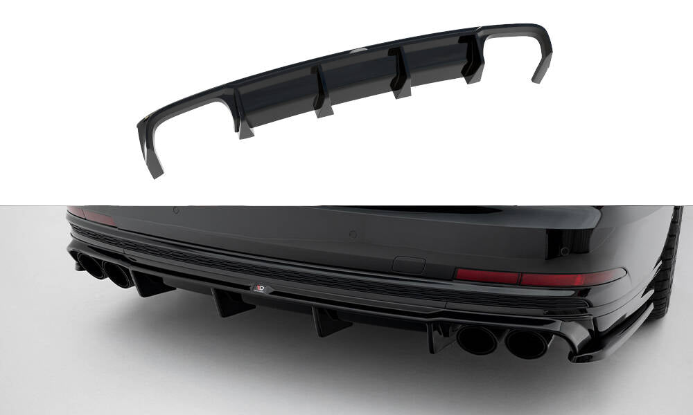 Maxton Design Diffusor Heck Ansatz passend für Audi S8 D5 schwarz Hochglanz