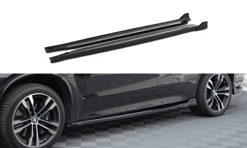 Maxton Design Street+ Seitenschweller Leisten V.2 passend für BMW X5 M-Paket F15 schwarz Hochglanz