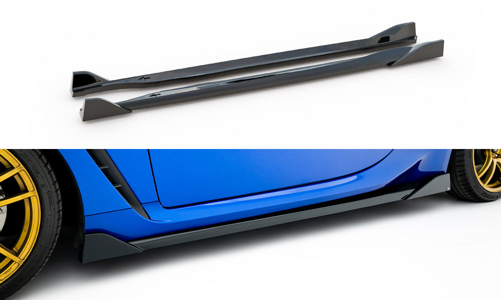 Maxton Design Street+ Seitenschweller Leisten passend für V.3 passend für Subaru BRZ Mk2 schwarz Hochglanz