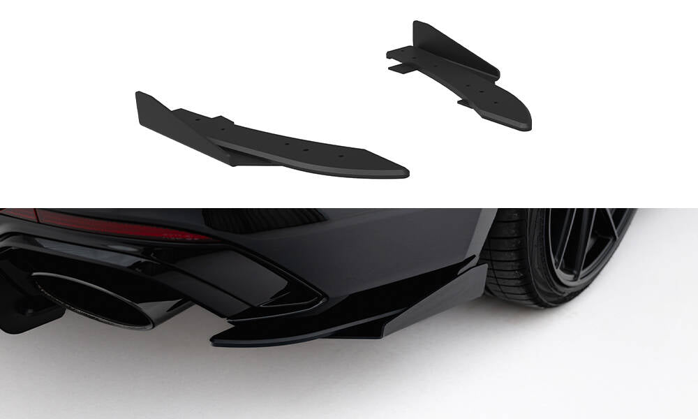 Maxton Design Street Pro Heck Ansatz Flaps Diffusor + Flaps passend für Ford Audi RS5 Coupe / Sportback F5 schwarz Hochglanz