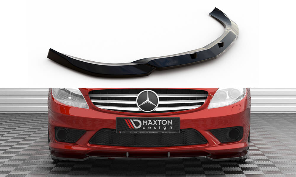 Maxton Design Street+ Spoilerlippe Front Ansatz V.2 passend für Mercedes-Benz CL 63 AMG C216 schwarz Hochglanz