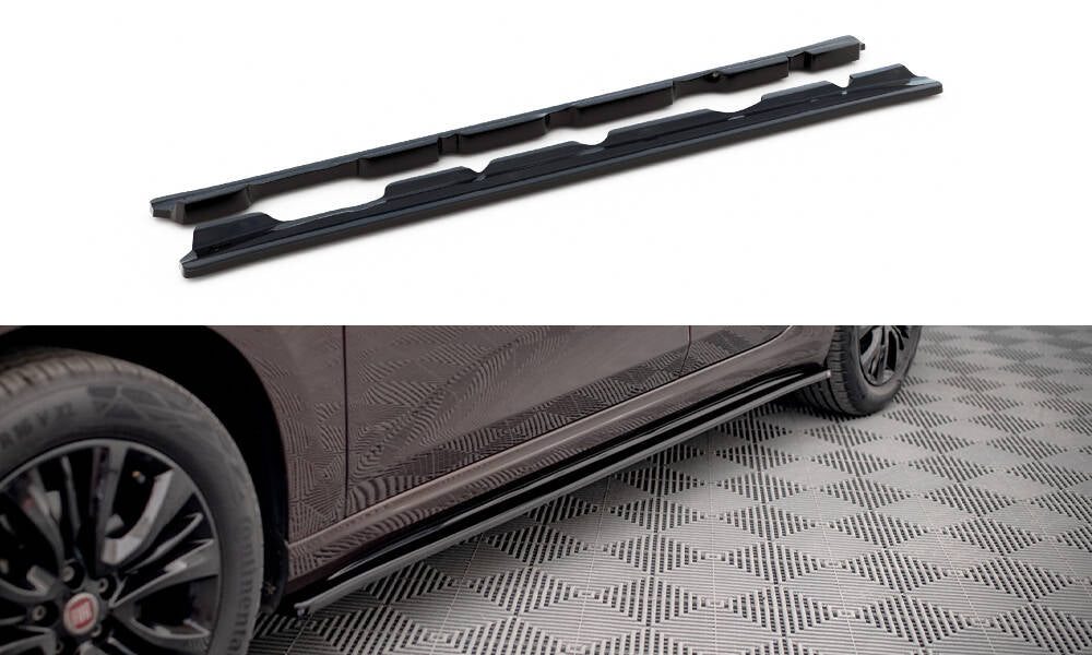 Maxton Design Street+ Seitenschweller Leisten passend für Fiat Tipo S-Design schwarz Hochglanz