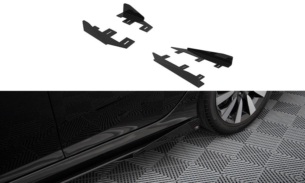 Maxton Design Seitenschweller Flaps passend für Honda Civic Mk10 schwarz Hochglanz