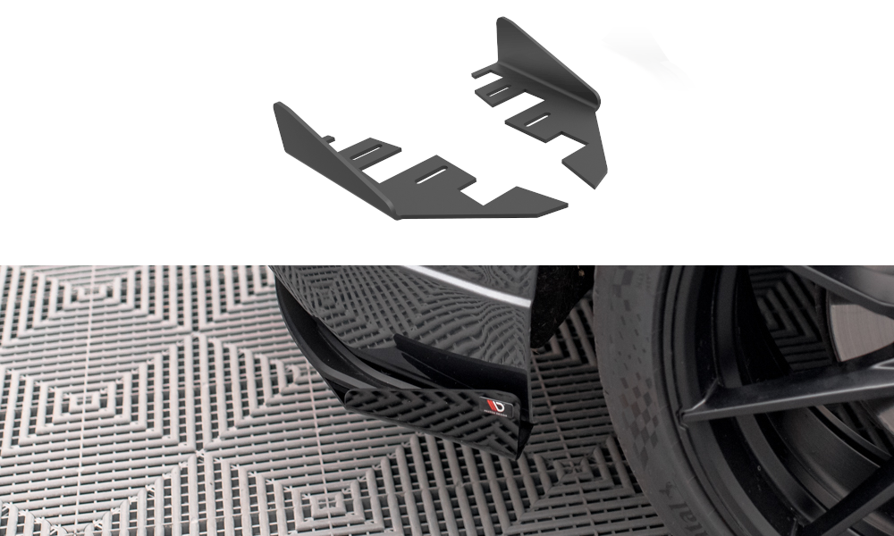 Maxton Design Hintere Seiten Flaps passend für Audi S3 Sportback 8V Facelift schwarz Hochglanz
