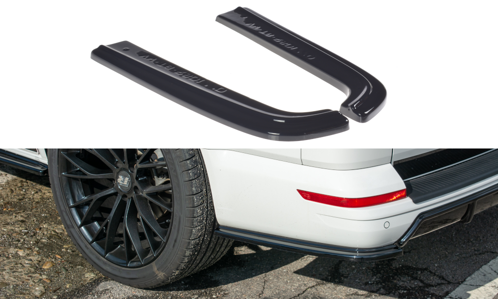 Maxton Design Heck Ansatz Flaps Diffusor passend für VW T6 schwarz Hochglanz