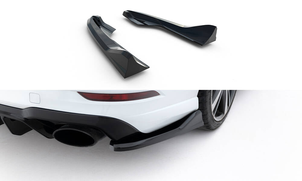 Maxton Design Heck Ansatz Flaps Diffusor V.5 passend für Audi RS3 Limousine 8V Facelift schwarz Hochglanz