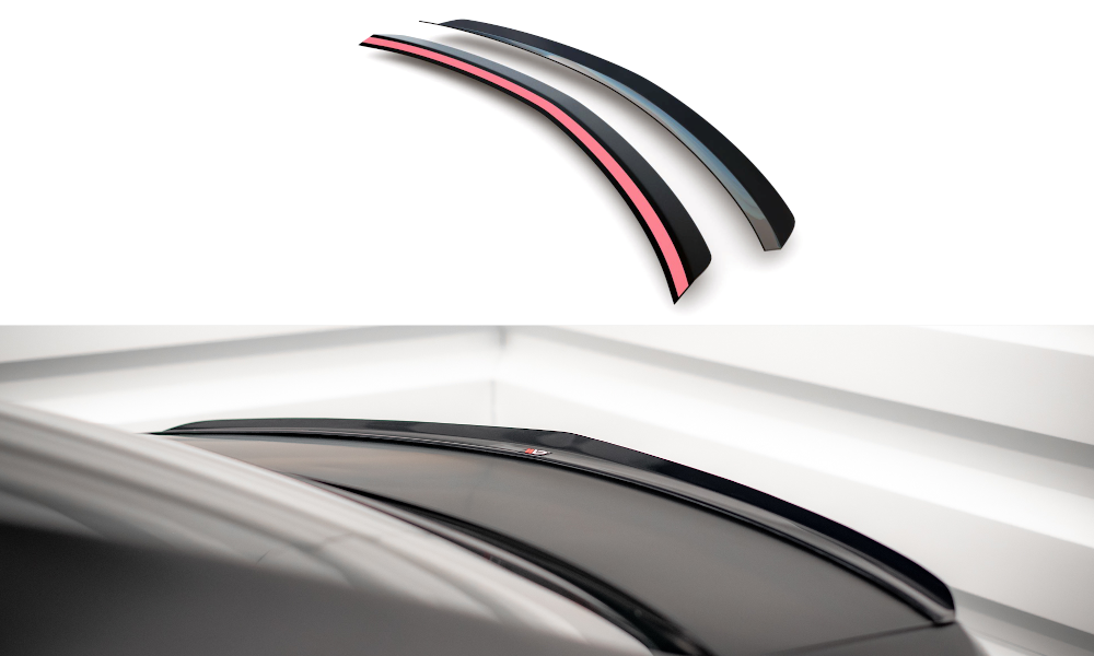 Maxton Design Spoiler CAP passend für Mercedes-Benz C Limousine Standard / AMG-Line W204 / W204 Facelift schwarz Hochglanz