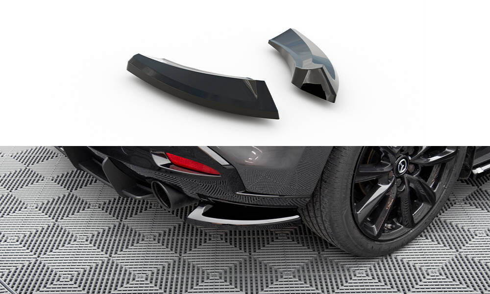 Maxton Design Heck Ansatz Flaps Diffusor passend für Mazda 3 Mk4 schwarz Hochglanz