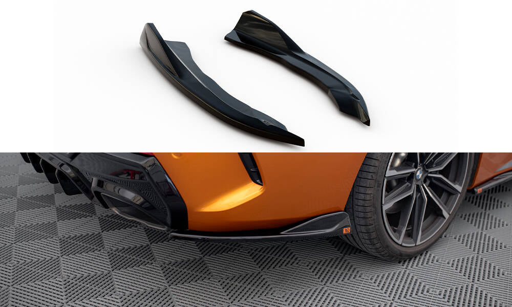 Maxton Design Heck Ansatz Flaps Diffusor V.6 passend für BMW 4er M440i G22 / G23 / G22 Facelift / G23 Facelift schwarz Hochglanz
