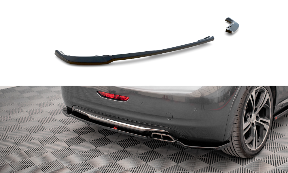 Maxton Design Heck Ansatz Flaps Diffusor passend für Peugeot 208 GTi Mk1 schwarz Hochglanz