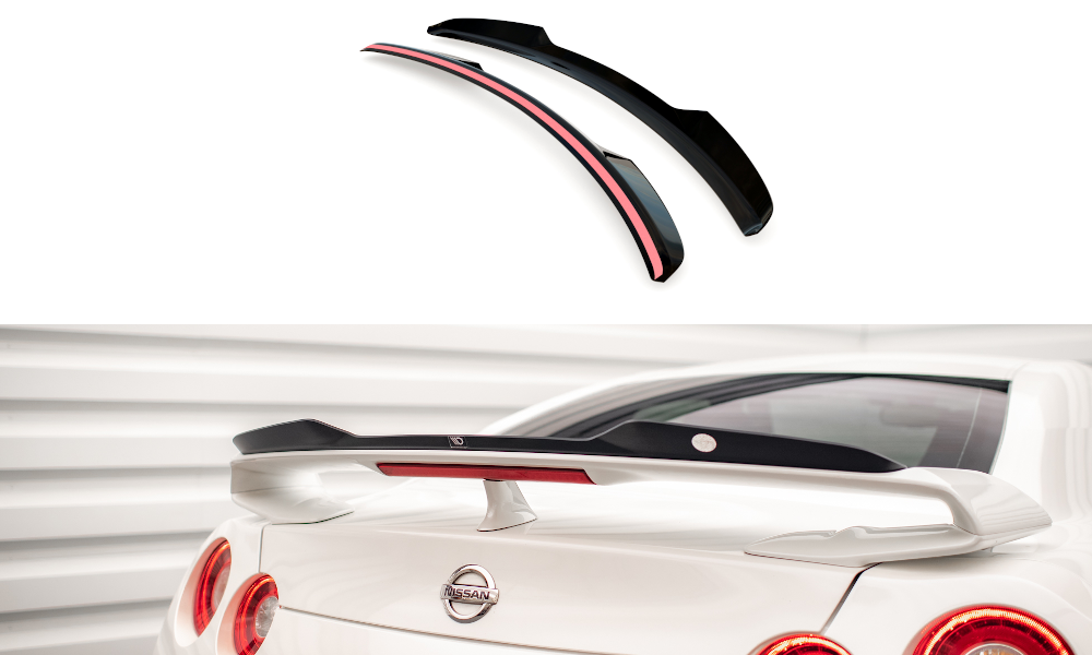 Maxton Design Spoiler CAP passend für Nissan GTR R35 Facelift schwarz Hochglanz