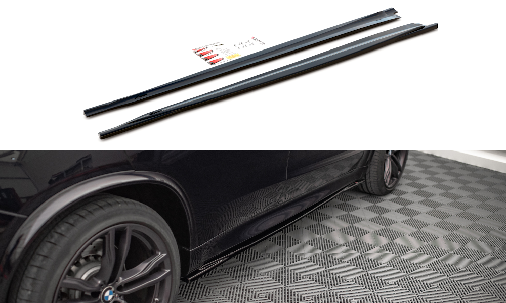Maxton Design Street+ Seitenschweller Leisten passend für V.1 passend für BMW X5 M F85 schwarz Hochglanz