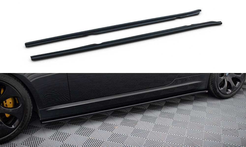 Maxton Design Street+ Seitenschweller Leisten passend für BMW 6er Coupe E63 / Cabrio E64 schwarz Hochglanz