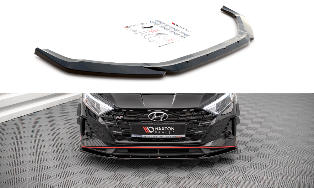 Maxton Design Street+ Spoilerlippe Front Ansatz V.3 passend für Hyundai I20 N Mk3 schwarz Hochglanz