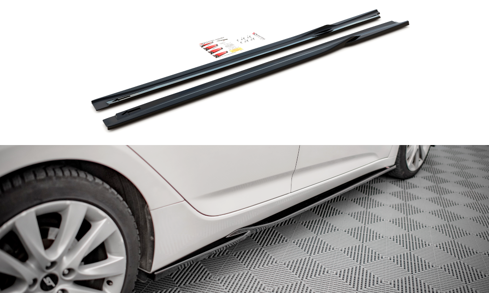 Maxton Design Street+ Seitenschweller Leisten passend für Hyundai I40 Mk1 schwarz Hochglanz
