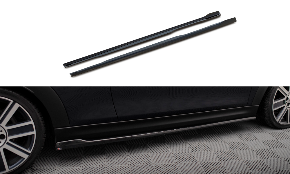 Maxton Design Street+ Seitenschweller Leisten passend für Mini Cooper S F56 Facelift schwarz Hochglanz