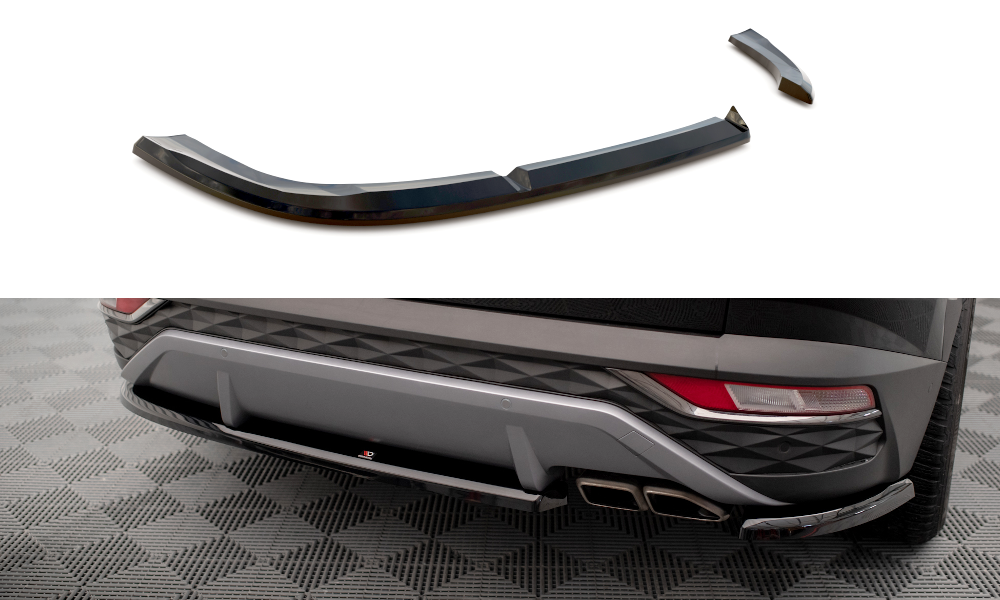 Maxton Design Heck Ansatz Flaps Diffusor passend für Hyundai Tucson Mk4 schwarz Hochglanz