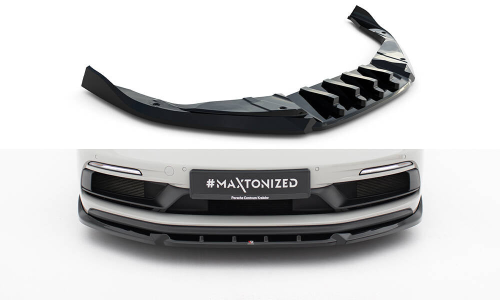 Maxton Design Street+ Spoilerlippe Front Ansatz passend für V.2 Porsche 718 Cayman GTS 982c schwarz Hochglanz
