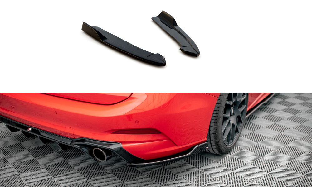 Maxton Design Heck Ansatz Flaps Diffusor V.8 passend für Ford Focus Kombi ST Mk4 schwarz Hochglanz