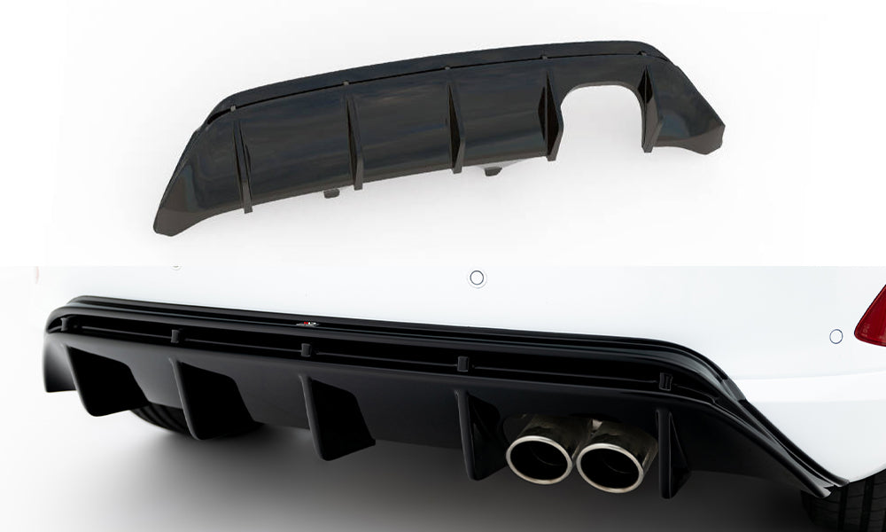 Maxton Design Diffusor Heck Ansatz V.2 passend für Ford FIesta Mk8 ST schwarz Hochglanz