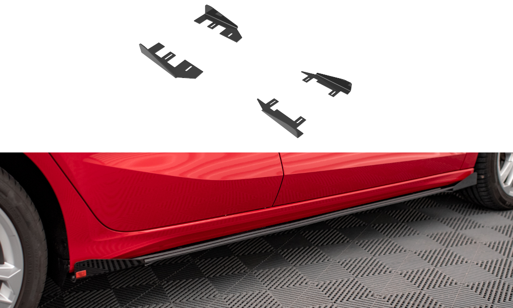 Maxton Design Seitenschweller Flaps passend für Audi A3 8Y schwarz Hochglanz