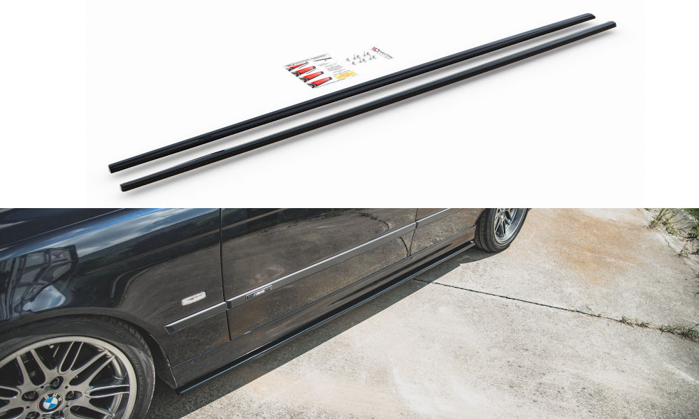 Maxton Design Street+ Seitenschweller Leisten passend für BMW M5 / 5 M-Paket E39 schwarz Hochglanz
