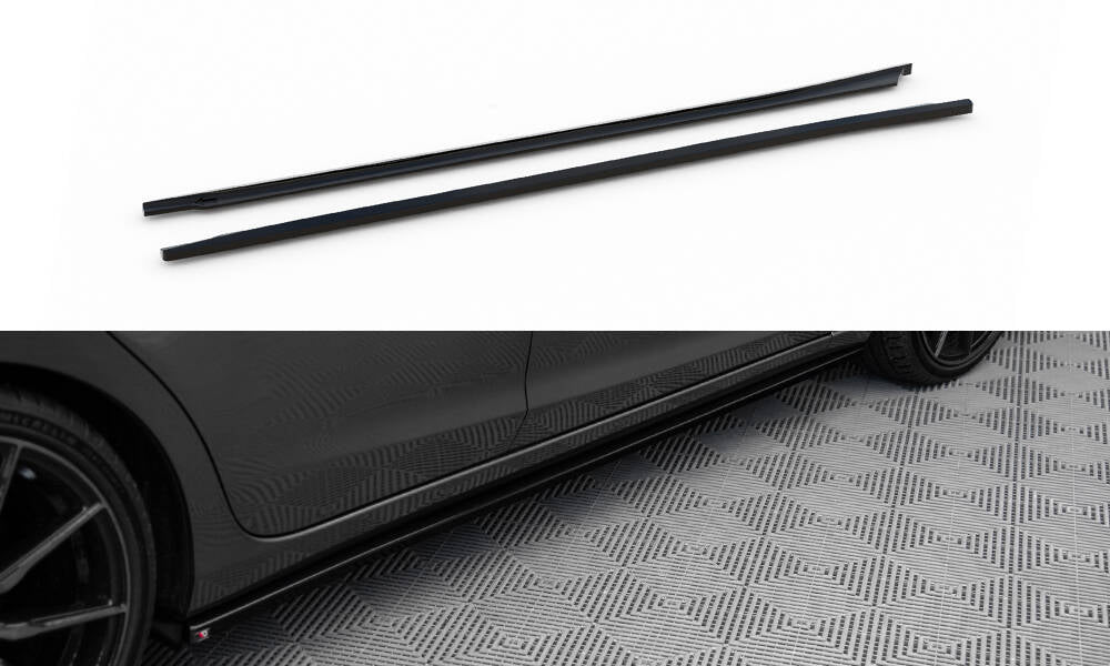 Maxton Design Street+ Seitenschweller Leisten passend für Mazda 6 Kombi Mk3 Facelift schwarz Hochglanz