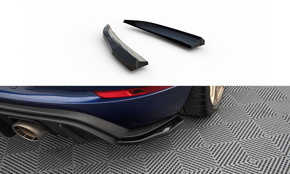 Maxton Design Heck Ansatz Flaps Diffusor passend für Porsche 718 Cayman GT4 RS 982c schwarz Hochglanz