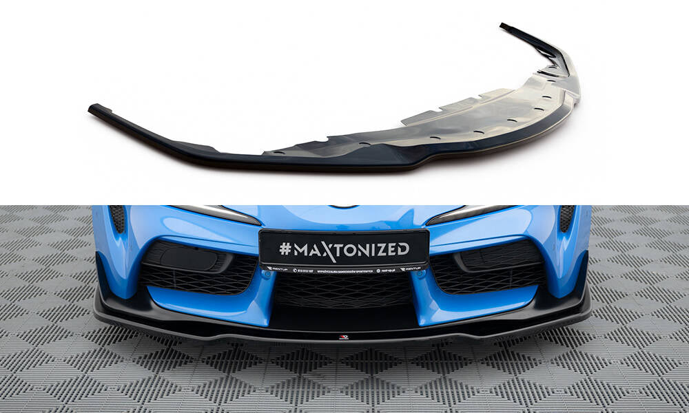 Maxton Design Street+ Spoilerlippe Front Ansatz V.2 passend für Toyota Supra Mk5 schwarz Hochglanz
