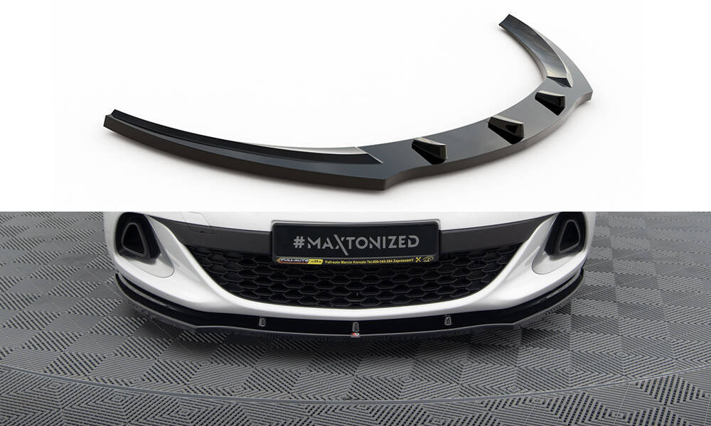 Maxton Design Street+ Spoilerlippe Front Ansatz passend für OPEL ASTRA J OPC / VXR v.1 schwarz Hochglanz