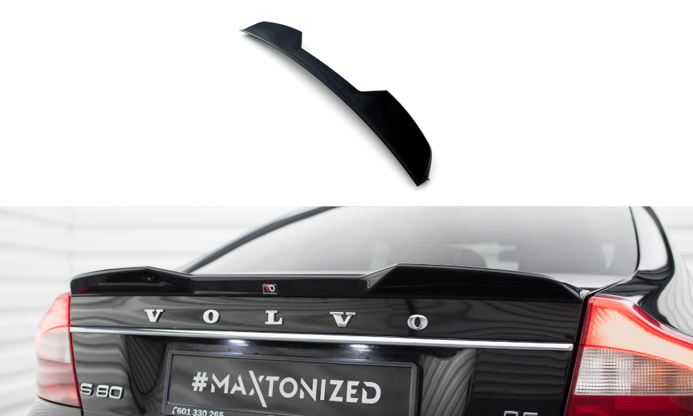 Maxton Design Spoiler CAP 3D passend für Volvo S80 Mk2 schwarz Hochglanz