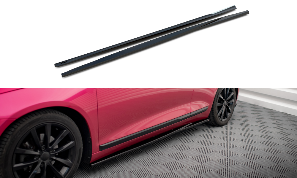 Maxton Design Street+ Seitenschweller Leisten passend für VW Scirocco Mk3 schwarz Hochglanz