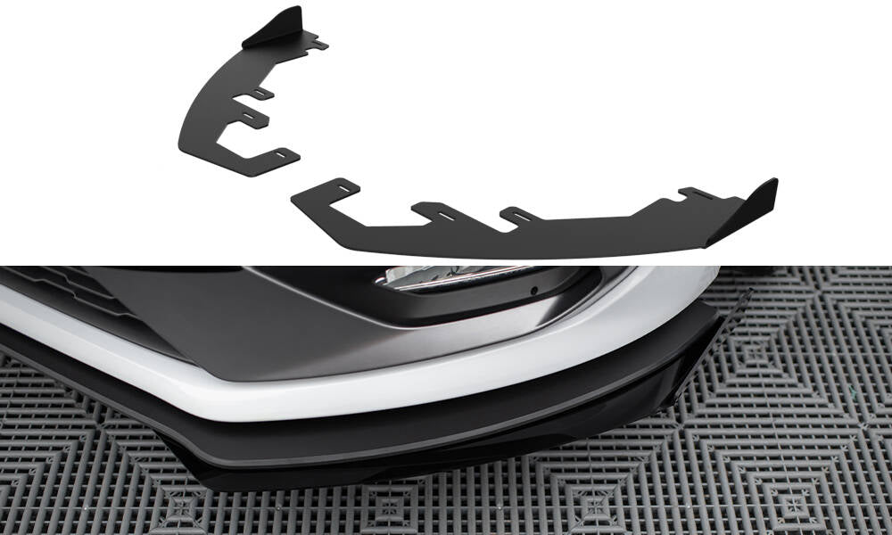 Maxton Design Front Stoßstangen Racing Flaps passend passend für Ford Fiesta Mk8 ST / ST-Line schwarz Hochglanz