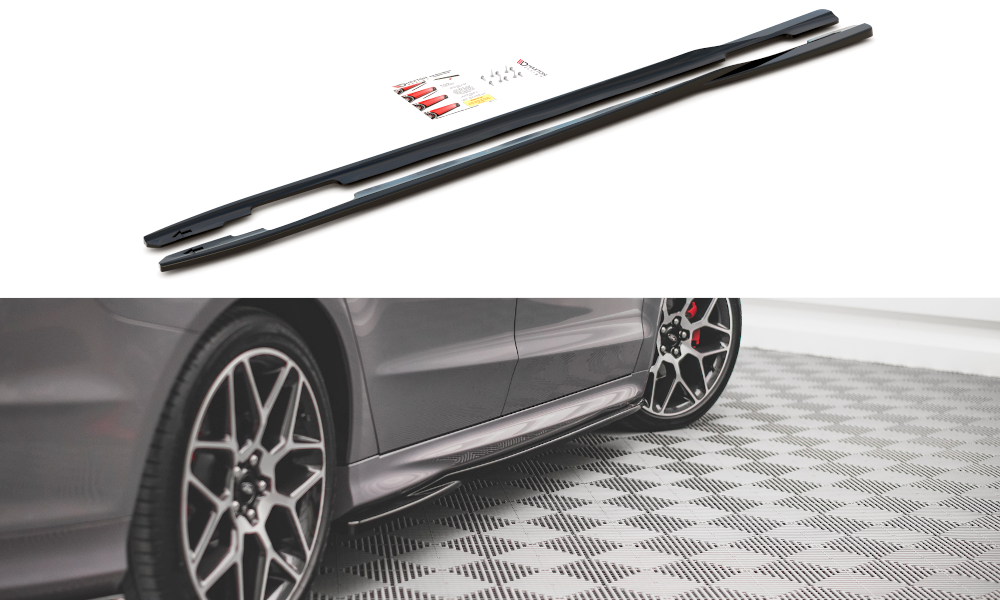 Maxton Design Street+ Seitenschweller Leisten passend für Ford Mondeo ST-Line Mk5 Facelift schwarz Hochglanz